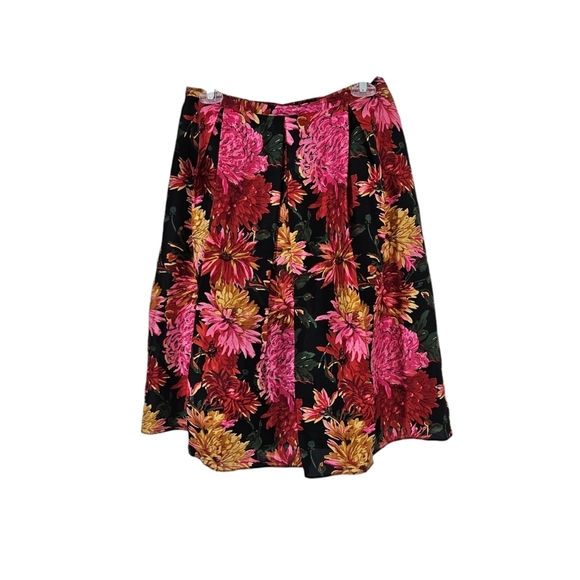Talbots Silk Pink Floral Print A-Line Skirt - Picture 1 of 5